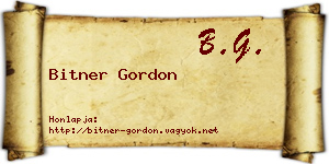Bitner Gordon névjegykártya